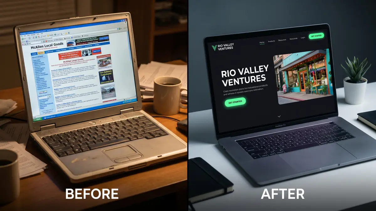 McAllen business website before and after redesign comparison