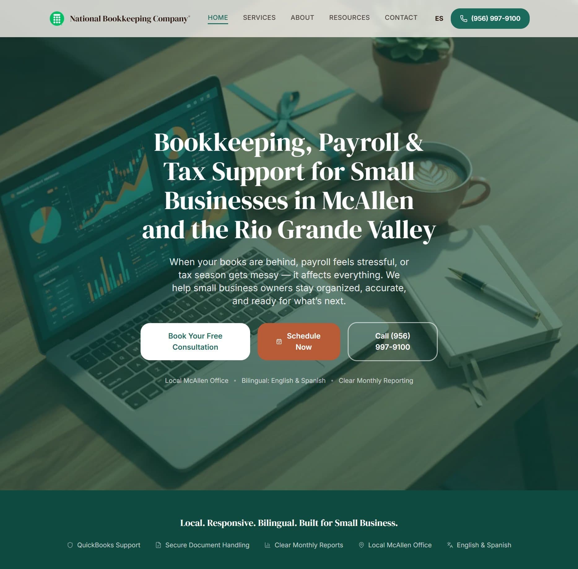 Screenshot of National Bookkeeping Company website